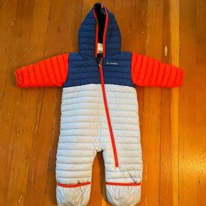 Columbia Infant Snowsuit in Navy and Red